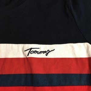 Tommy Hilfiger Womens Tank Top Ribbed Knit Sleeveless Red White Blue Size XL